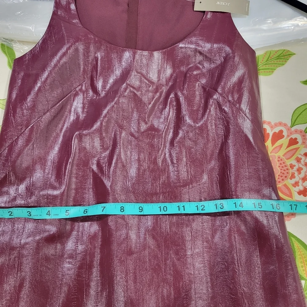J Crew Scoopneck mini dress in faux eel-skin leather CN864 Size 0 NWT_9